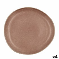 Flat plate Bidasoa Gio Occasional Ceramic Brown 26,5 cm (4 Units)