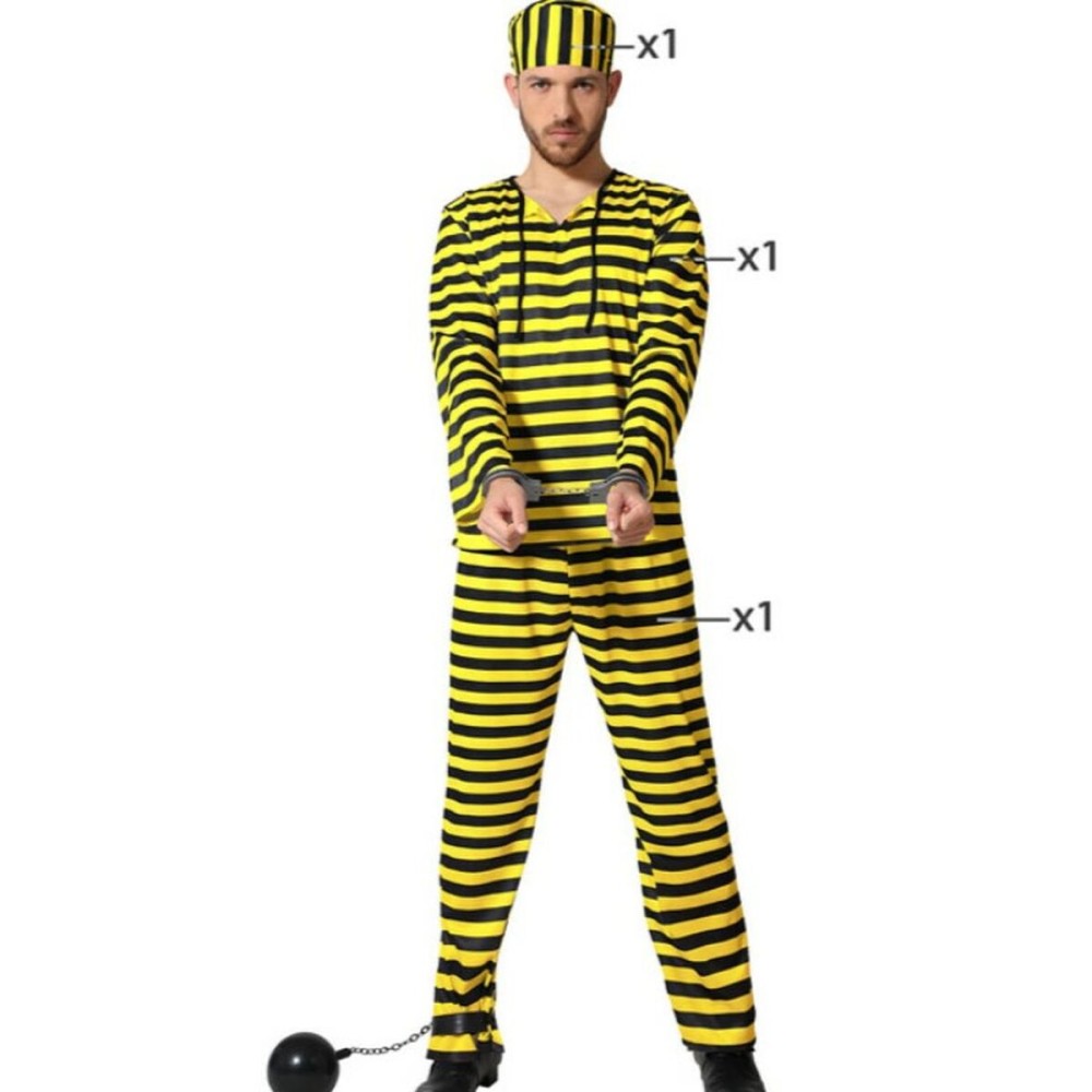 Costume for Adults Yellow Male Prisoner