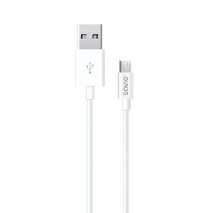 USB Cable to micro USB Savio CL-124 White 2 m