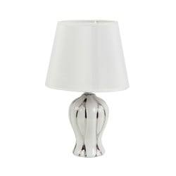 Lampe de bureau Romimex Blanc Argenté Céramique 10 x 32 x 10 cm