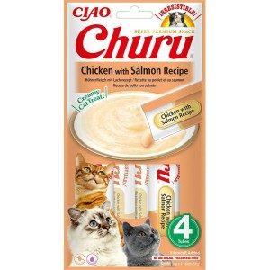 Snack für Katze Inaba Churu 4 x 14 g Huhn Lachsfarben