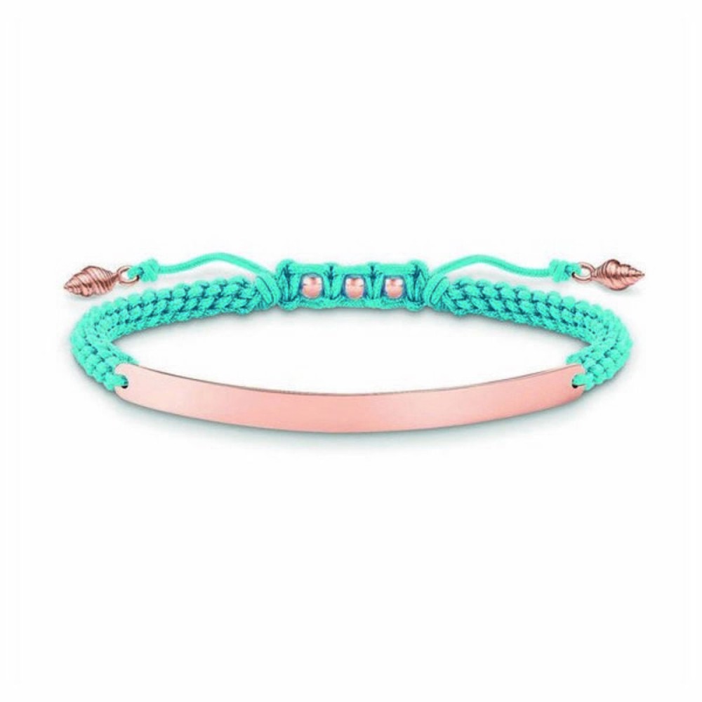 Bracelet Femme Thomas Sabo LBA0062-597-1 Bleu Or rose Argent