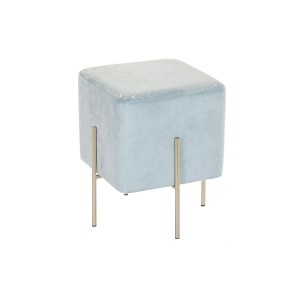 Footrest DKD Home Decor Golden Metal Sky blue (34 x 34 x 40 cm)