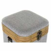 Set of decorative boxes DKD Home Decor Grey Wood Polyester (3 pcs)