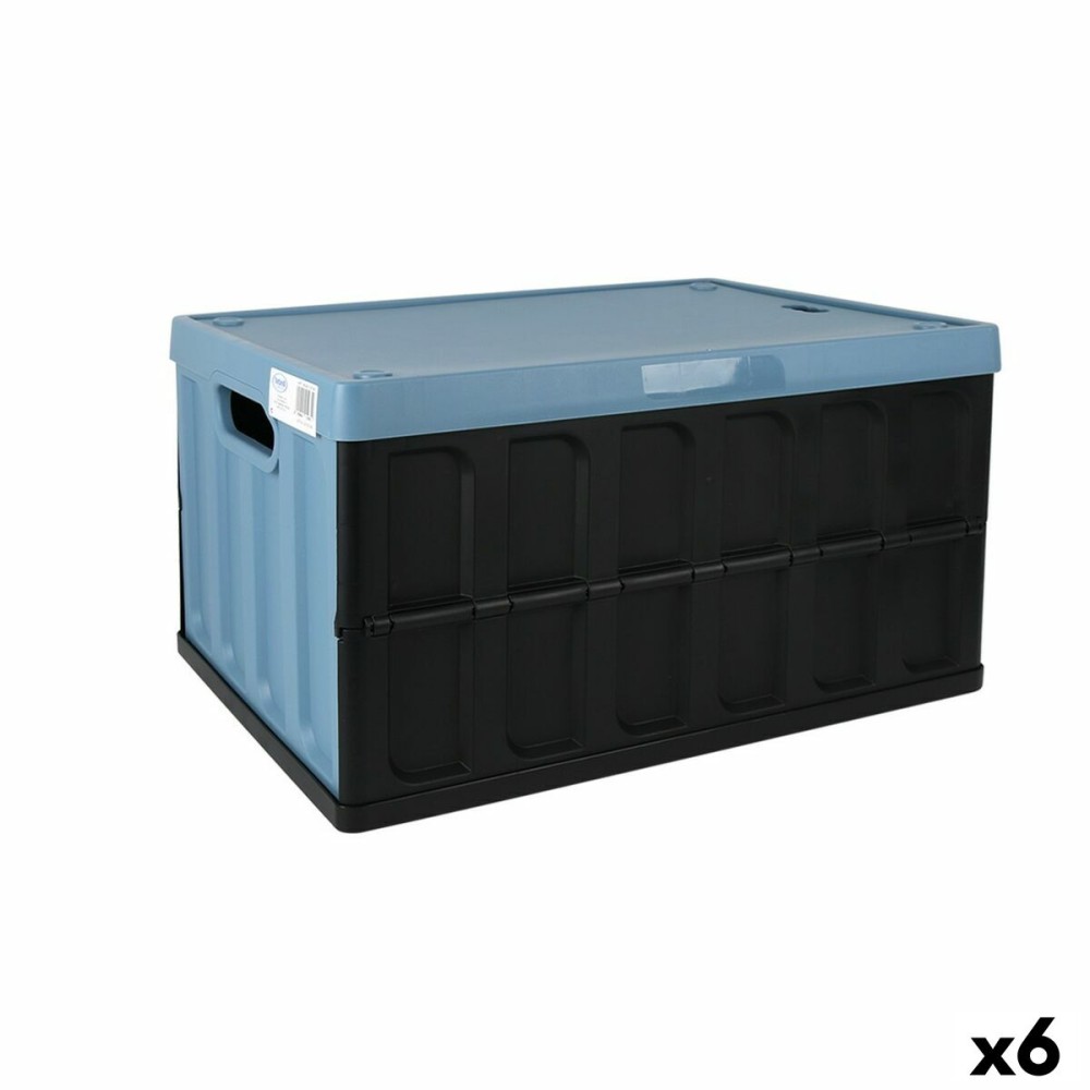 Boîte pliante Tontarelli Plastique 62 L Bleu Noir Ardoise 59,5 x 39 x 31,5 cm (6 Unités)