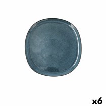 Assiette plate Bidasoa Ikonic Céramique Bleu (20,2 x 19,7 x 1,3 cm) (Pack 6x)