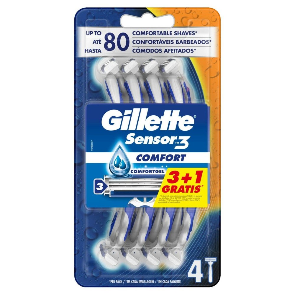 Einweg-Rasierklingen Gillette Sensor 3 Comfort 4 Stück