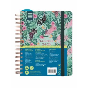 Agenda Finocam Tropic Multicouleur quarto 15,5 x 21,2 cm 2024-2025 Enseignant