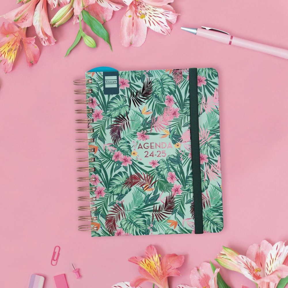 Agenda Finocam Tropic Multicouleur quarto 15,5 x 21,2 cm 2024-2025 Enseignant