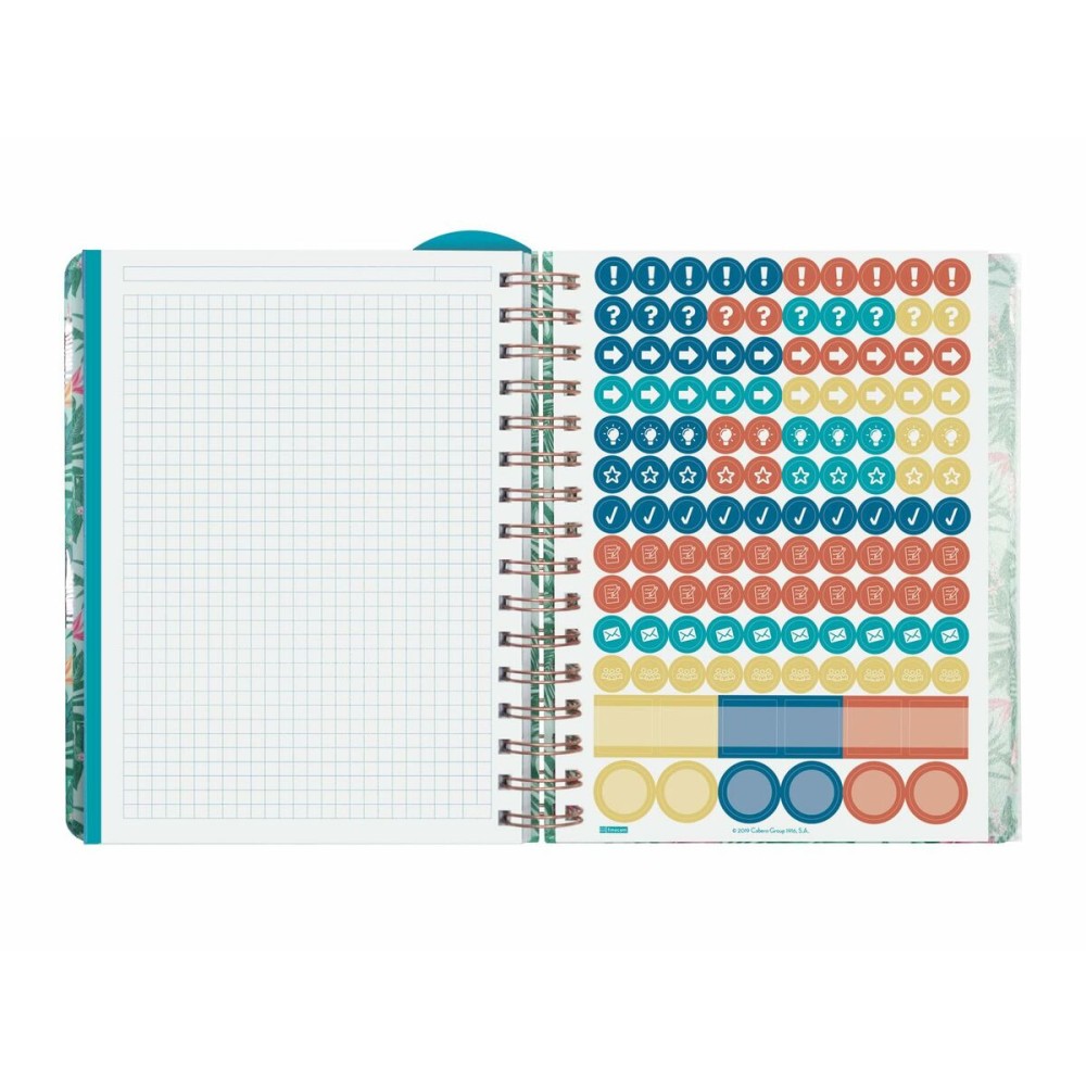 Agenda Finocam Tropic Multicouleur quarto 15,5 x 21,2 cm 2024-2025 Enseignant