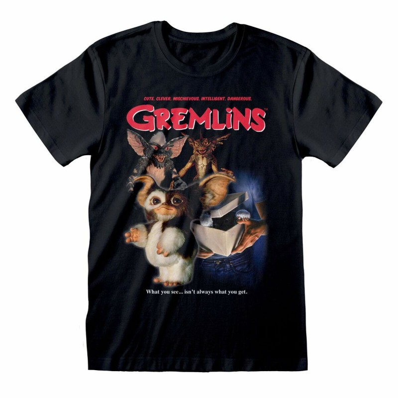 T shirt à manches courtes Gremlins Homeage Style Noir Unisexe