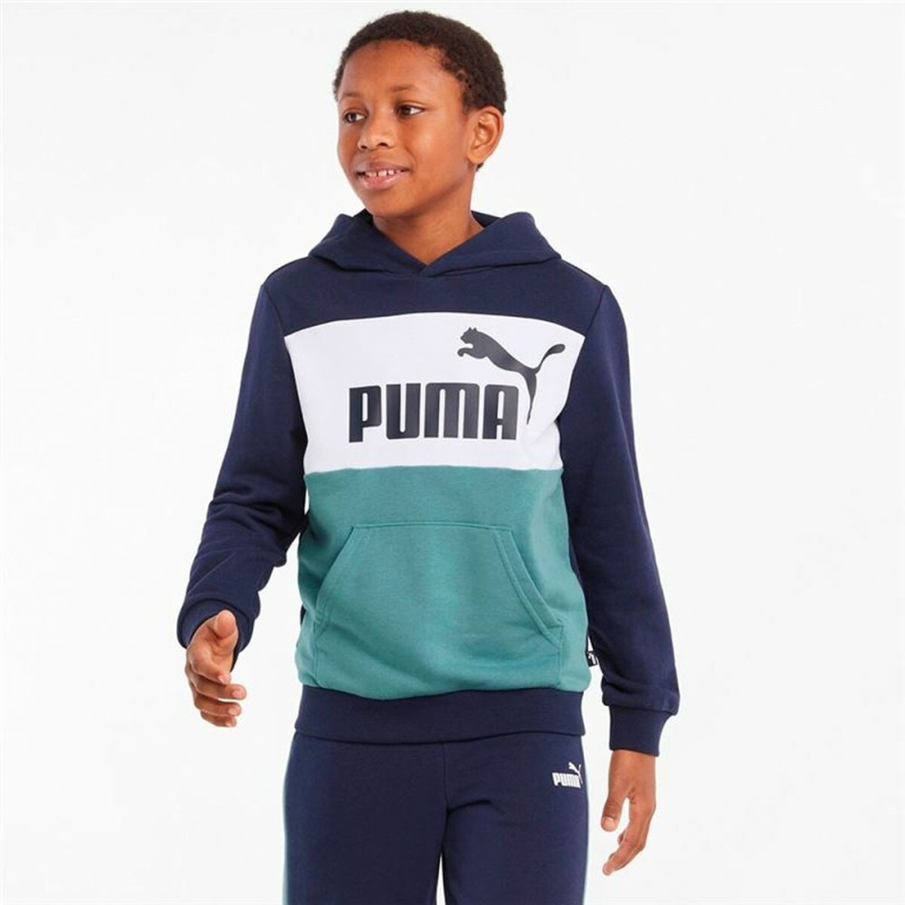 Jungen Sweater mit Kapuze Puma Essential Colorblock Dunkelblau