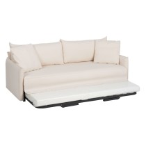 Canapé Convertible 200 x 94 x 86 cm Tissu Synthétique Crème