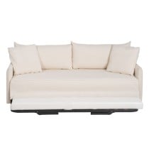 Canapé Convertible 200 x 94 x 86 cm Tissu Synthétique Crème