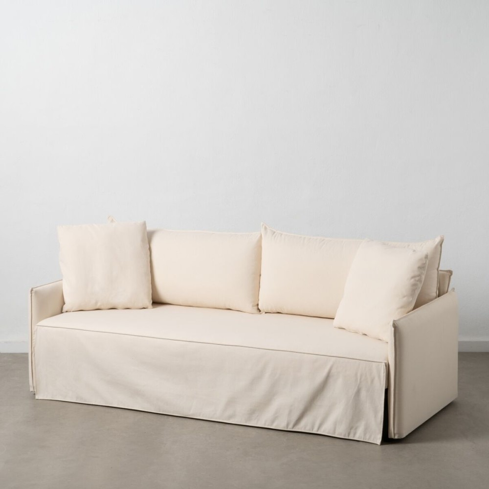 Schlafsofa 200 x 94 x 86 cm synthetische Stoffe Creme