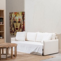 Schlafsofa 200 x 94 x 86 cm synthetische Stoffe Creme