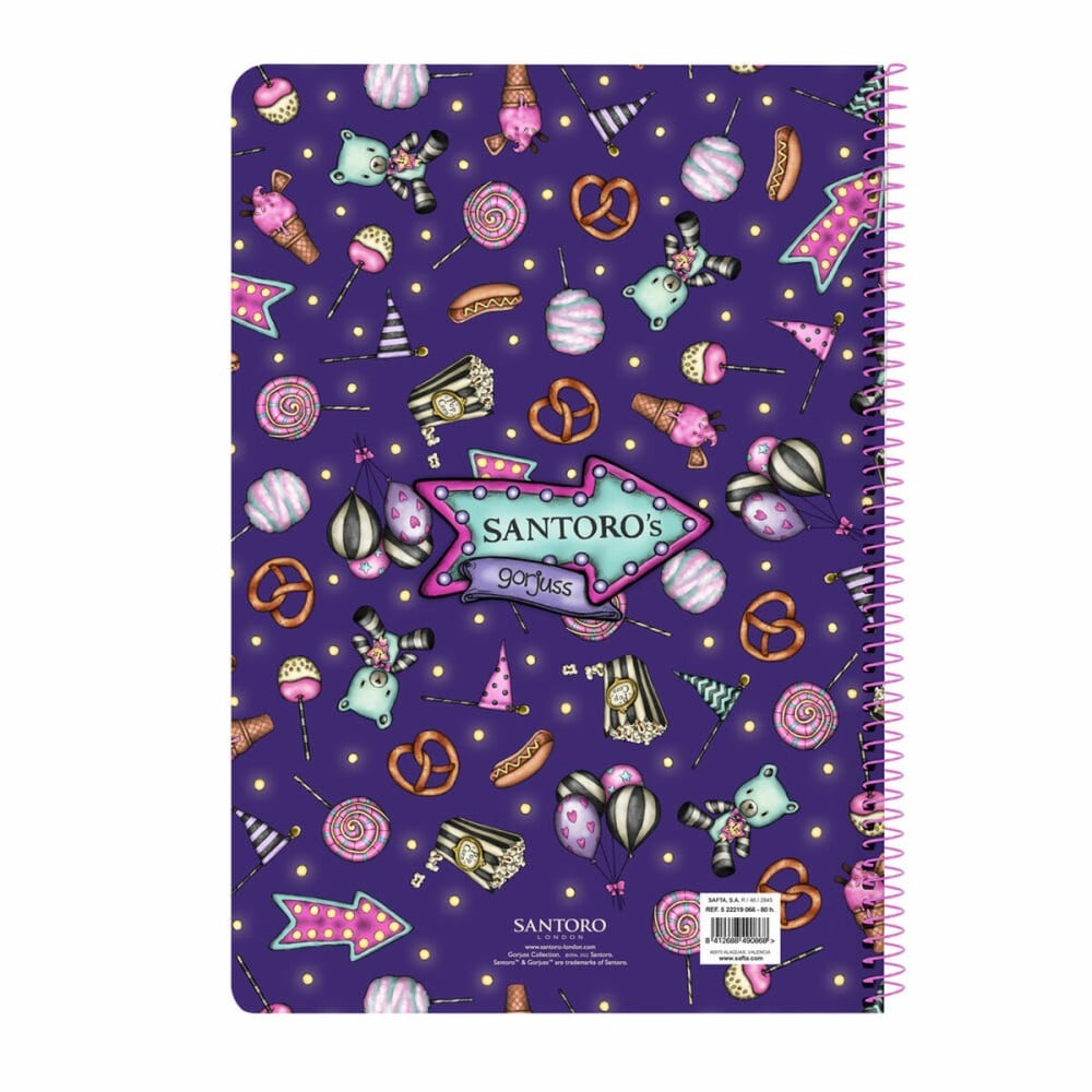 Notebook Gorjuss Up and away Purple A4