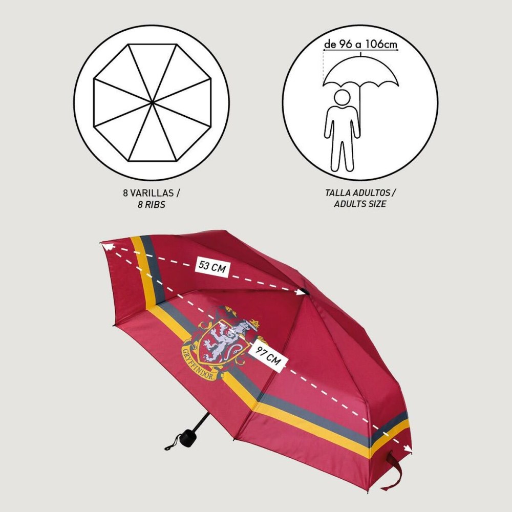 Parapluie pliable Harry Potter Gryffindor Rouge 53 cm