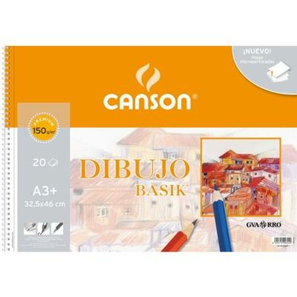 Drawing Pad Canson Basik Micro perforated 20 Sheets A3 (10 Units)