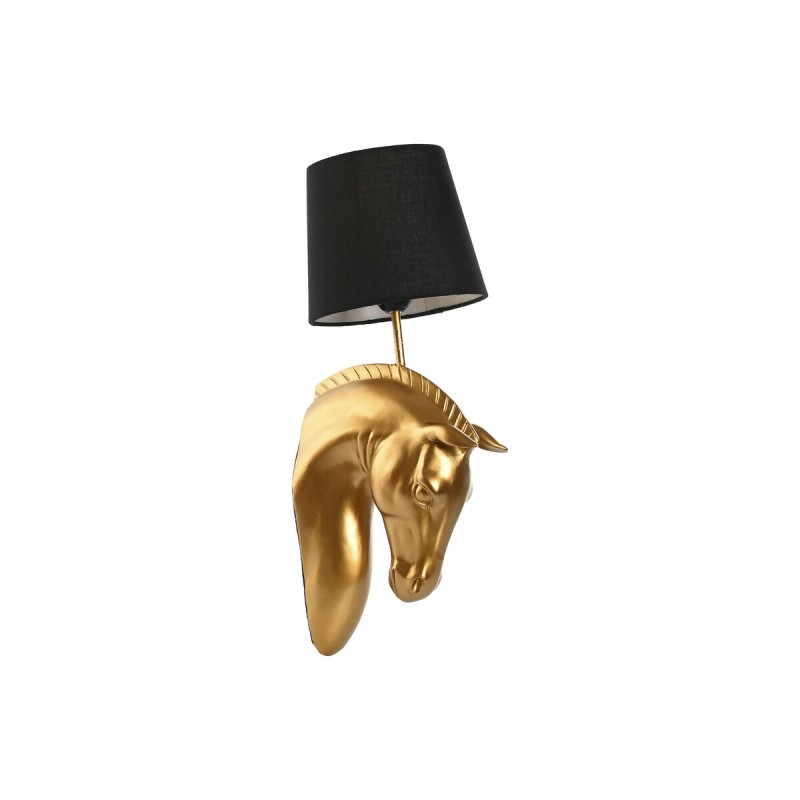 Wall Lamp Home ESPRIT Black Golden Horse 220 V 18 x 21,5 x 50,5 cm (2 Units)