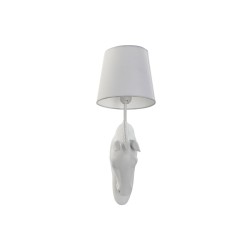 Wall Lamp Home ESPRIT White Modern Horse Aged finish 220 V 18 x 21,5 x 50,5 cm (2 Units)