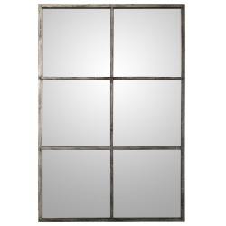 Wall mirror Alexandra House Living Black Silver Metal Window 9 x 114 x 79 cm