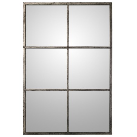 Wandspiegel Alexandra House Living Schwarz Silberfarben Metall Fenster 9 x 114 x 79 cm