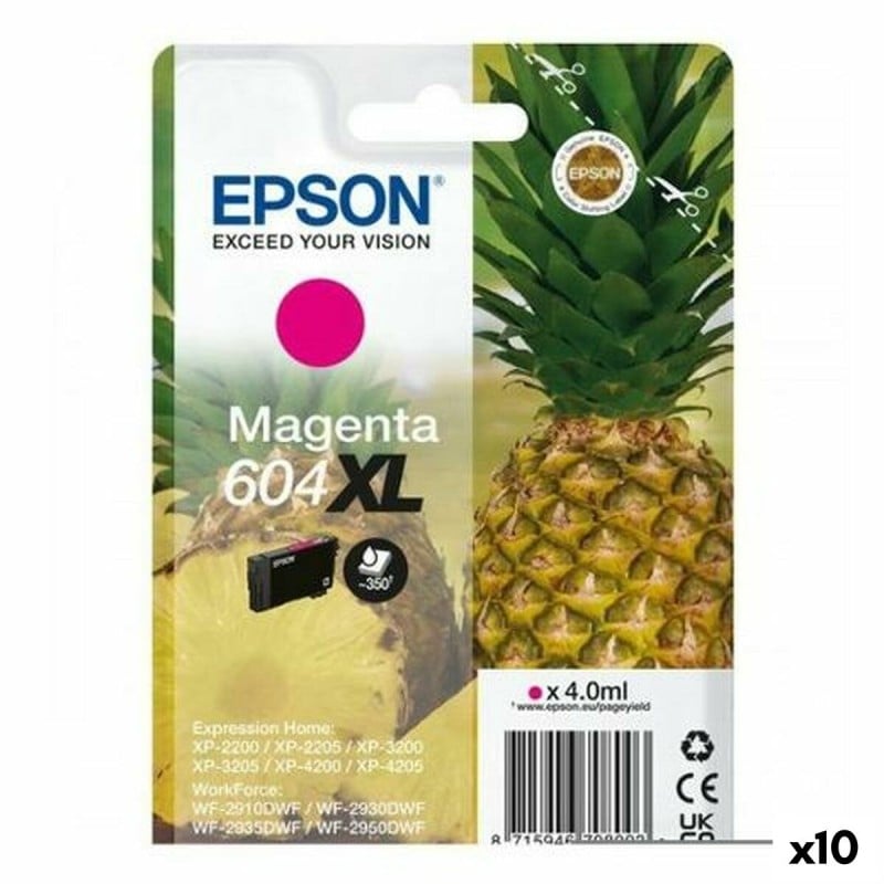 Original Tintenpatrone Epson XP-2200 WF-2910DWF 604XL Magenta (10 Stück)