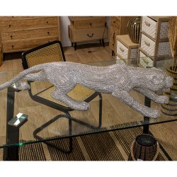 Decorative Figure Alexandra House Living Silver Plastic Panther 115 x 26 x 24 cm