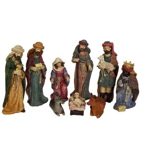 Set of Figures Romimex Multicolour Resin 9 x 20 x 9 cm Nativity/Bethlehem Three Kings 9 Pieces