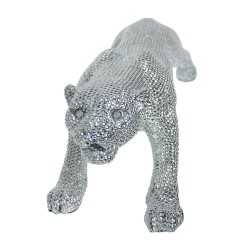 Decorative Figure Alexandra House Living Silver Plastic Panther 115 x 26 x 24 cm