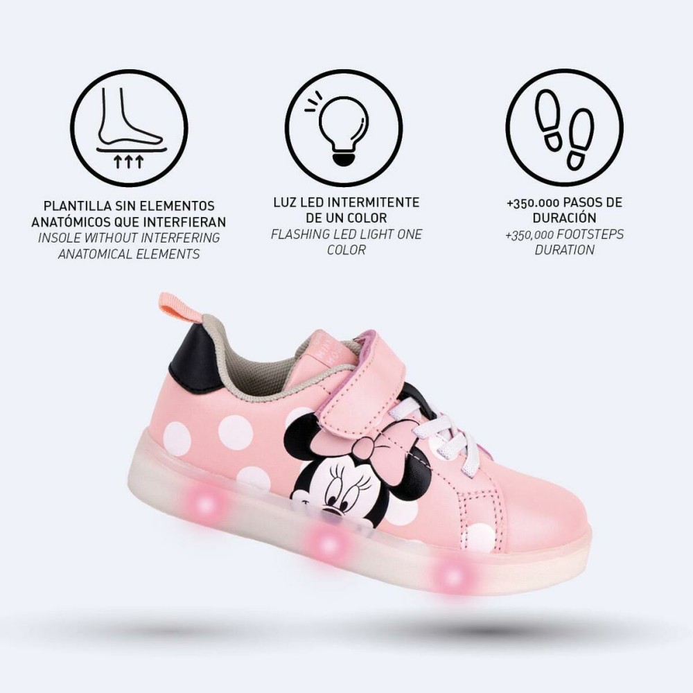 Turnschuhe mit LED Minnie Mouse Velcro Rosa