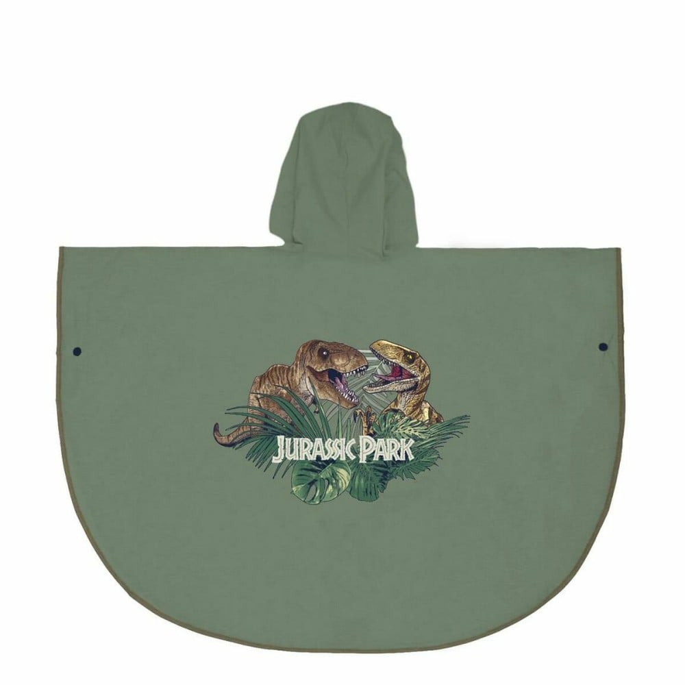 Waterproof Poncho with Hood Jurassic Park Green