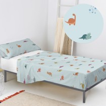 Jeu de draps HappyFriday HF Mini Dinosaur Multicouleur Lit 1 persone 2 Pièces