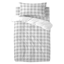 Duvet cover set HappyFriday Basic Kids Grey Baby Crib Gingham 2 Pieces