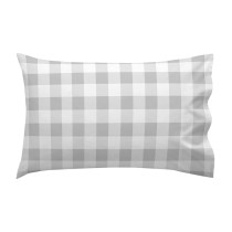 Duvet cover set HappyFriday Basic Kids Grey Baby Crib Gingham 2 Pieces