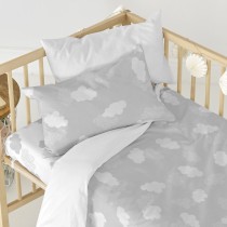 Bettbezug-Set HappyFriday Basic Kids Grau Babybettchen 2 Stücke