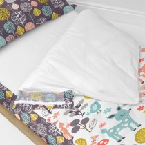 Quilt Cover without Filling HappyFriday Moshi Moshi Woodland Multicolour 90 x 200 cm