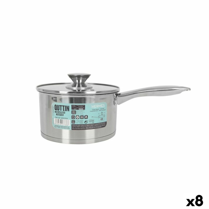 Casserole avec couvercle Quttin Hermes 2,2 L Acier (8 Unités)