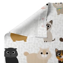 Jeu de draps HappyFriday Mr Fox Cats Multicouleur Lit de bébé 2 Pièces