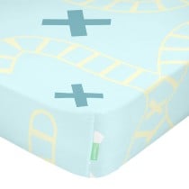 Fitted sheet HappyFriday HAPPYNOIS Multicolour Light Blue 60 x 120 x 14 cm