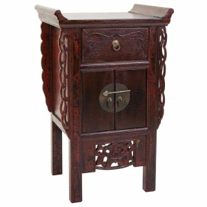 Console Alexandra House Living Red Elm wood 40 x 85 x 52 cm