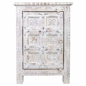 Table de Nuit Alexandra House Living Blanc Marron 40 x 53 x 73 cm