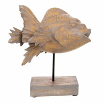 Figurine Décorative Alexandra House Living Gris Brun foncé Bois Fer Poisson 31 x 24 x 30 cm