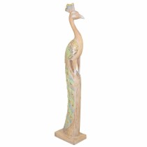 Deko-Figur Alexandra House Living Jute Holz Glas Pfau 106 x 15 x 22 cm