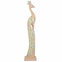 Decorative Figure Alexandra House Living Jute Wood Glass Peacock 106 x 15 x 22 cm