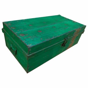 Decorative suitcase Alexandra House Living Green Iron Traditional style 40 x 25 x 76 cm