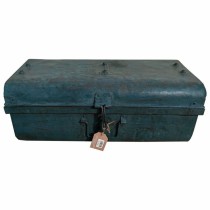 Valise décorative Alexandra House Living Bleu Fer Style artisanal 33 x 25 x 66 cm