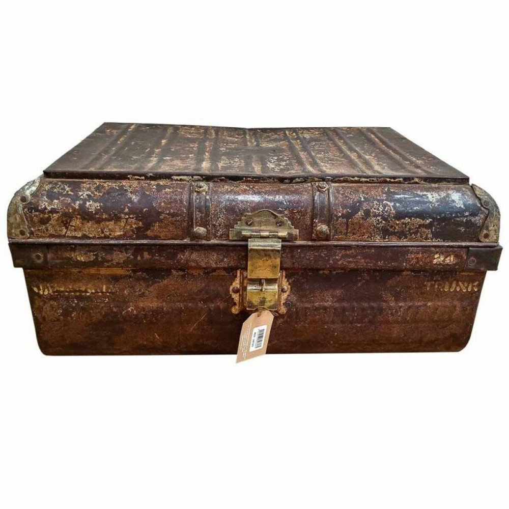 Decorative suitcase Alexandra House Living Brown Iron Traditional style 40 x 28 x 60 cm