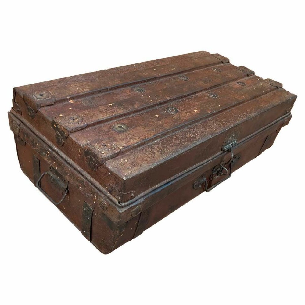 Decorative suitcase Alexandra House Living Brown Iron Traditional style 37 x 24 x 69 cm